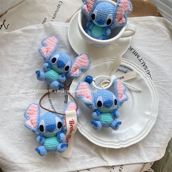 Ръчно плетен ключодържател Stitch със метална катарама – DIY комплект, IP одобрен (модно шоу)