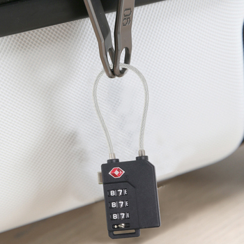 3-цифрен механичен катинар с регулируема парола, PC корпус, TSA21100, 3 мм диаметър на стоманено въже