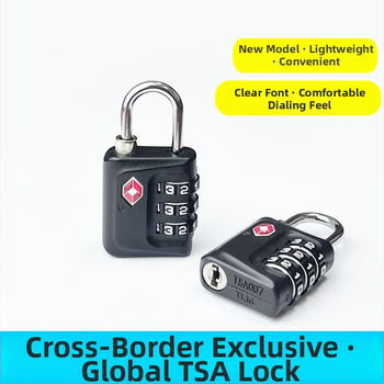 TSA заключалка с 3-цифрова комбинация за шкафчета, раници и фитнес шкафове | Модел WLL-557B | дебелина на халката 3.5 мм, разстояние между щифтовете 15 мм, инженерни пластмаси