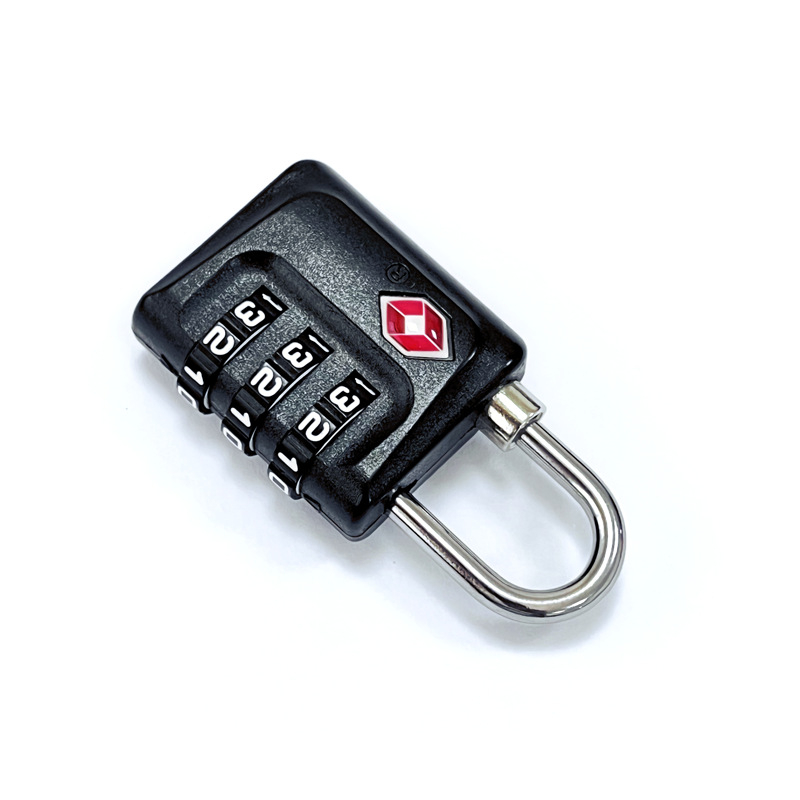 TSA заключалка с 3-цифрова комбинация за шкафчета, раници и фитнес шкафове | Модел WLL-557B | дебелина на халката 3.5 мм, разстояние между щифтовете 15 мм, инженерни пластмаси