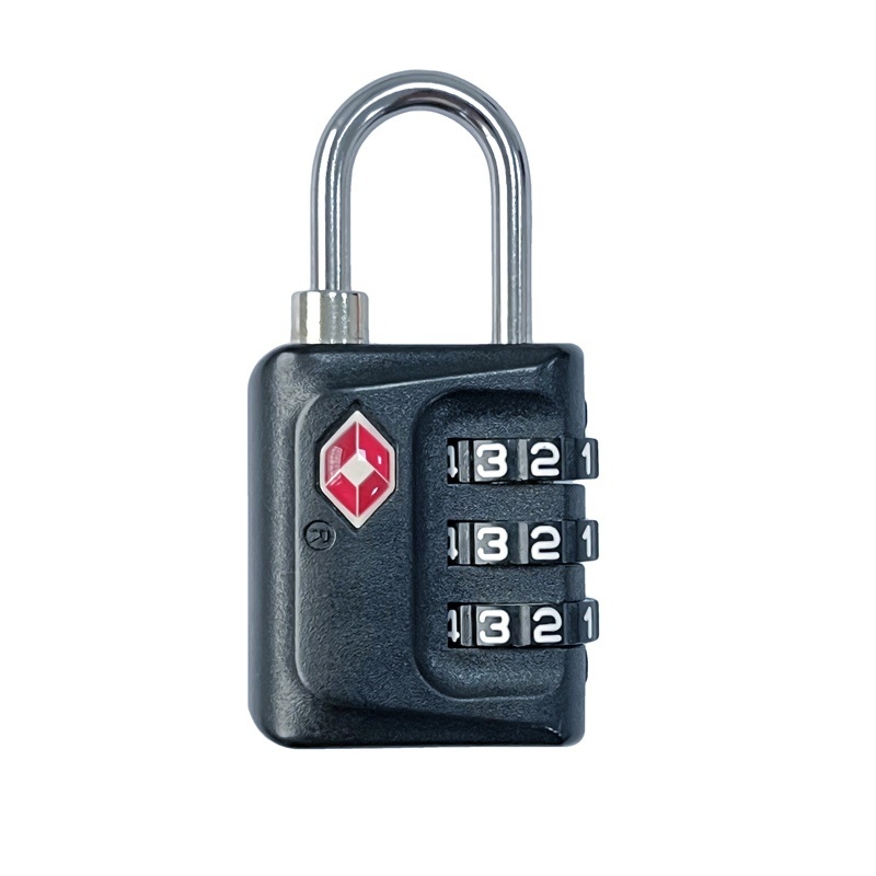 TSA заключалка с 3-цифрова комбинация за шкафчета, раници и фитнес шкафове | Модел WLL-557B | дебелина на халката 3.5 мм, разстояние между щифтовете 15 мм, инженерни пластмаси