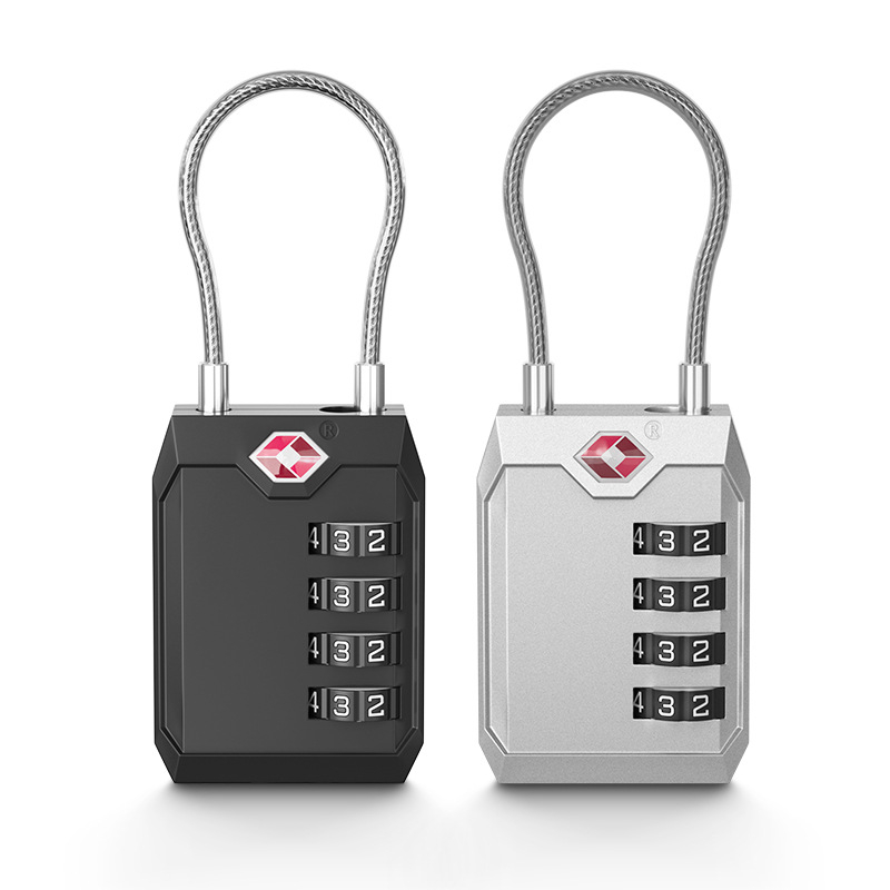 CJSJ TSA544 цифров кабелен катинар за багаж за пътуване – цинкова сплав, цифров тип, дебелина на заключващата пръчка 3 мм, разстояние между пръчките 15 мм