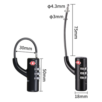 Jinpin TSA132: Сигурносен катинар за багаж от сплавна стомана; модел TSA132; подходящ за багаж, раница и ученическа чанта; механичен кодов заключващ механизъм; стил: модерен минимализъм