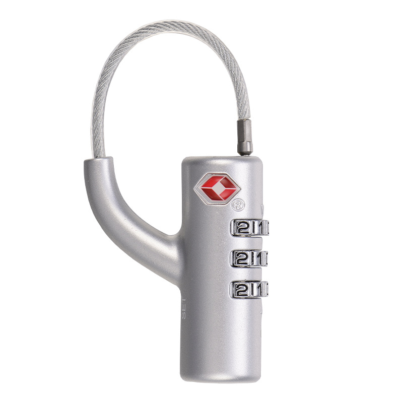 Jinpin TSA132: Сигурносен катинар за багаж от сплавна стомана; модел TSA132; подходящ за багаж, раница и ученическа чанта; механичен кодов заключващ механизъм; стил: модерен минимализъм