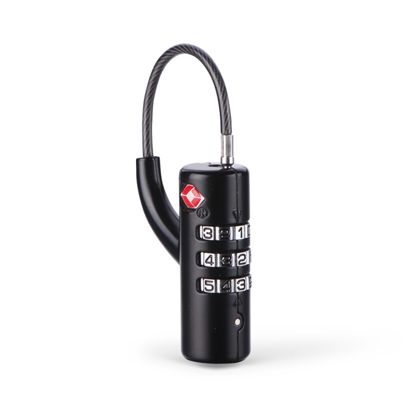 Jinpin TSA132: Сигурносен катинар за багаж от сплавна стомана; модел TSA132; подходящ за багаж, раница и ученическа чанта; механичен кодов заключващ механизъм; стил: модерен минимализъм