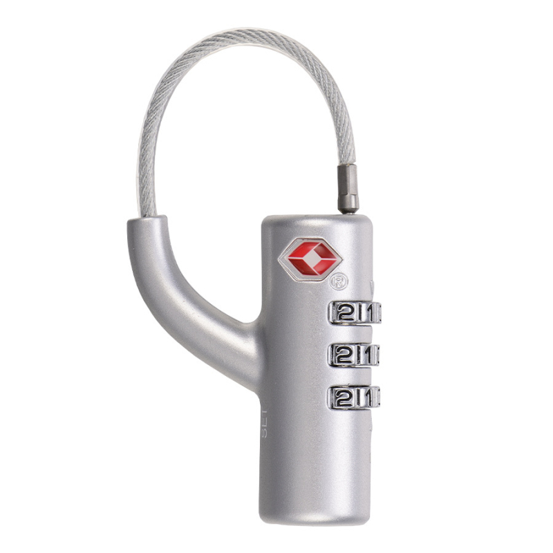 Jinpin TSA132: Сигурносен катинар за багаж от сплавна стомана; модел TSA132; подходящ за багаж, раница и ученическа чанта; механичен кодов заключващ механизъм; стил: модерен минимализъм