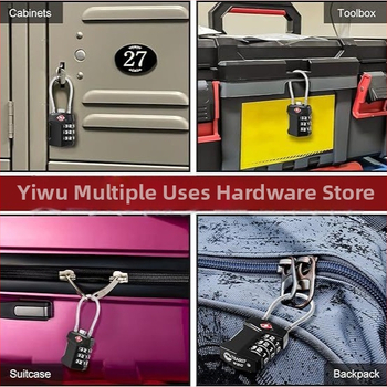 TSA-527 механична ключалка за багаж, цинкова сплав, 5 мм халка, модерен минималистичен стил