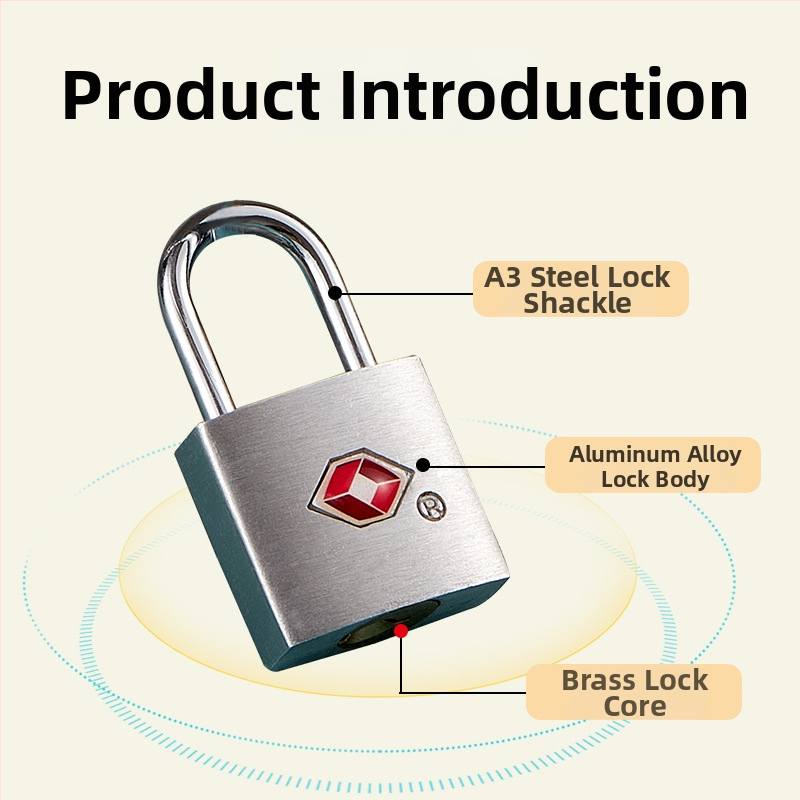 Plum Lock TSA20 sigurnosni bravu od aluminijske legure za prtljagu, ruksake, ormariće, ladice, teretanu i putovanja