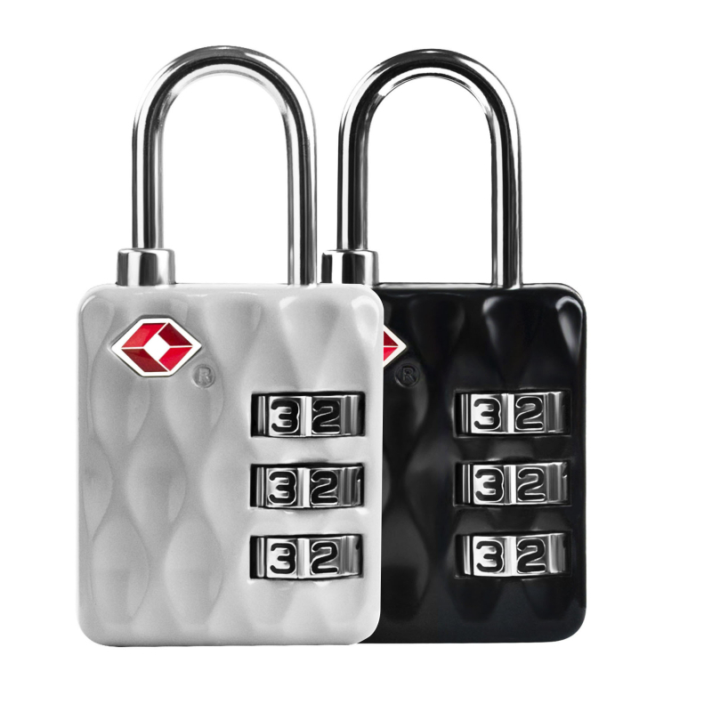 Багажна заключваща ключалка TSA-013, цинкова сплав, числова комбинация, модерен дизайн, подходяща за пътуване, 3,5 мм дебелина на штифта, 13 мм разстояние между штифтовете