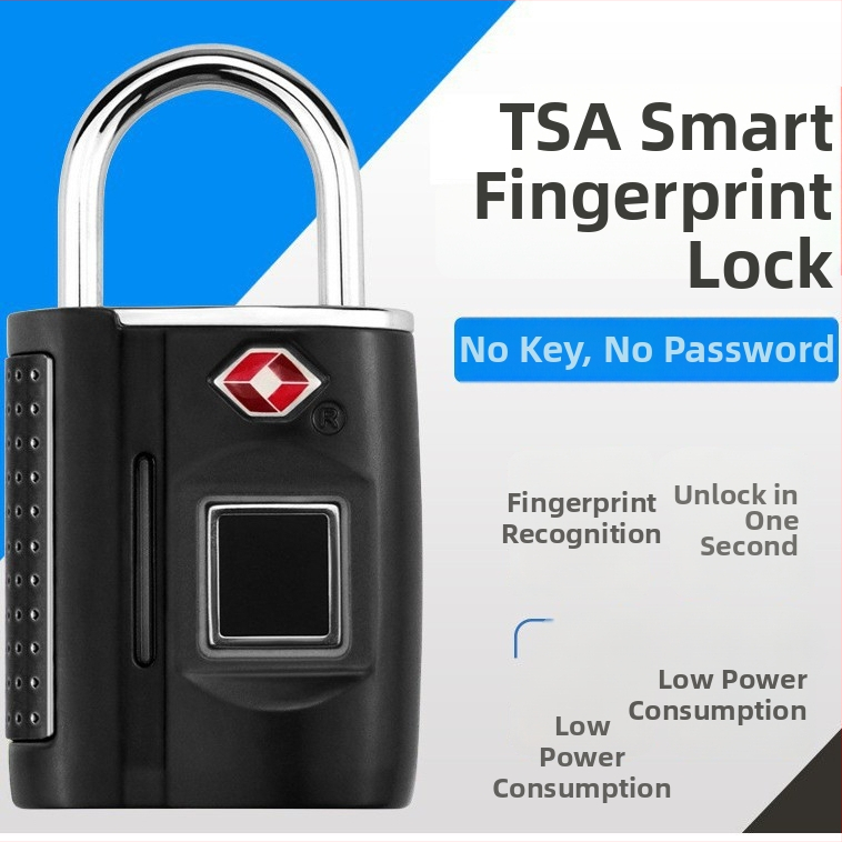 Gudrs biometrijas pirkstu nospieduma slēdzene, cinka sakausējuma korpuss, 73 g, dāvanu iepakojums, logotipa drukāšana