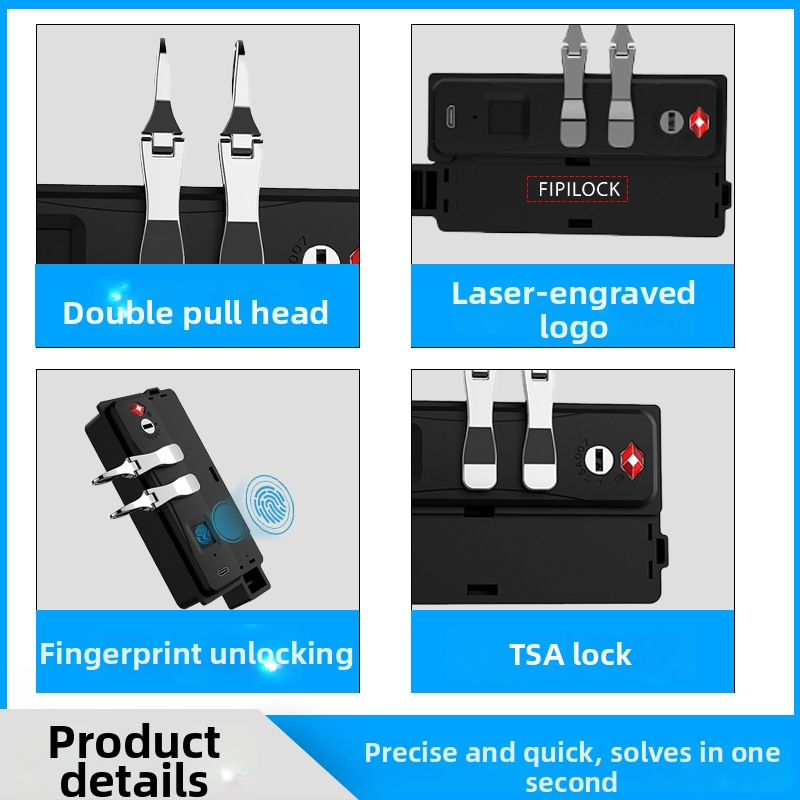 Fly rock bagāžas slēdzene, ABS materiāls, 95 g, mūsdienīgs minimālisma stils