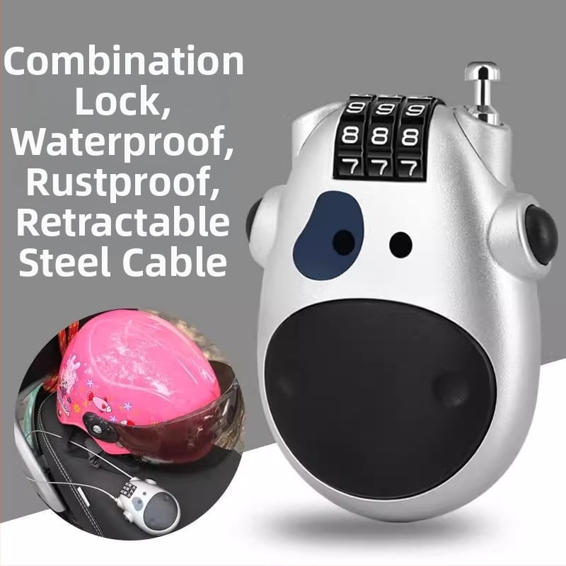 Kaciga zaključav Cow Lock – ABS, model Cow Lock, za kacige, torbe i ormariće, debljina šipke 2 mm, razmak šipki 11 mm, moderni minimalistički stil