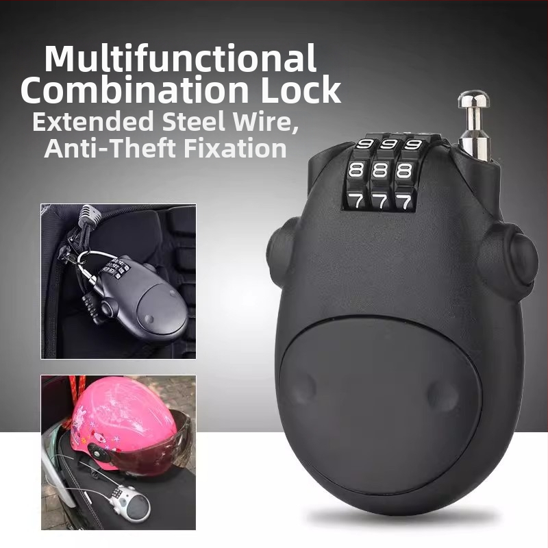 Kaciga zaključav Cow Lock – ABS, model Cow Lock, za kacige, torbe i ormariće, debljina šipke 2 mm, razmak šipki 11 mm, moderni minimalistički stil
