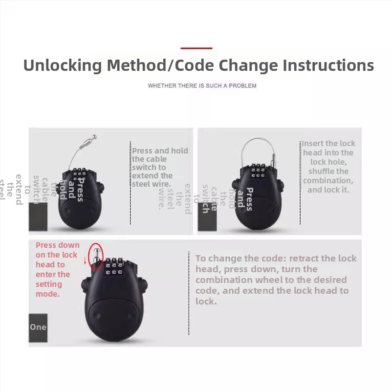Kaciga zaključav Cow Lock – ABS, model Cow Lock, za kacige, torbe i ormariće, debljina šipke 2 mm, razmak šipki 11 mm, moderni minimalistički stil