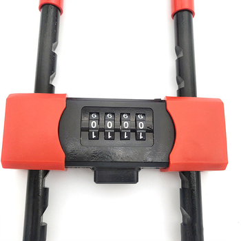 U-образна ключалка за стъклени врати, двойна врата – машинен тип, модел Password mortise lock 42, 13 мм болт, разстояние 72 мм, материал цинкова сплав+PVC