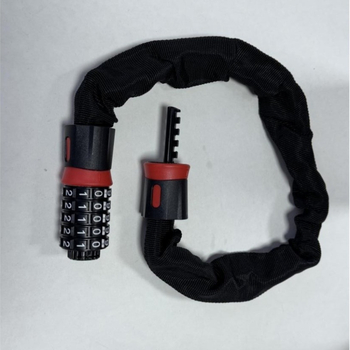 Верижна заключалка с парола от неръждаема стомана за велосипеди, електрически велосипеди и мотоциклети — преносима, 5-цифрен код, 3 мм дебелина на заключващата пръчка