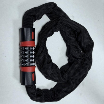 Верижна заключалка с парола от неръждаема стомана за велосипеди, електрически велосипеди и мотоциклети — преносима, 5-цифрен код, 3 мм дебелина на заключващата пръчка