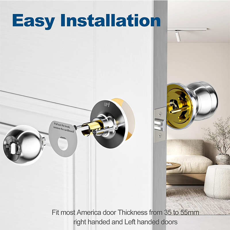 Умна шарова брава с клавиатура за врати — модел K10M, алуминиев сплав, цифров тип, подходяща за врати, дървени врати и складови врати, дебелина на заключващия прът 2,5 cm, разстояние между пръчките 35–55 mm