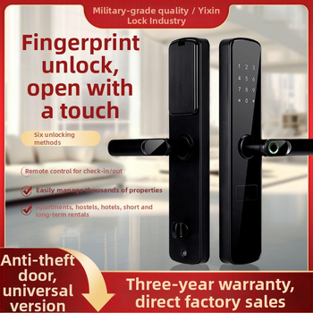 Умен заключващ механизъм с пръстов отпечатък, модел 01, стоманено тяло, за хотели и апартаменти, отключване Bluetooth, парола, пръстов отпечатък и карта, управление чрез приложение