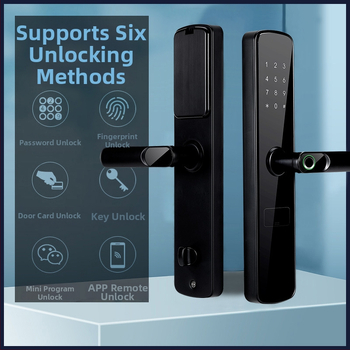 Умен заключващ механизъм с пръстов отпечатък, модел 01, стоманено тяло, за хотели и апартаменти, отключване Bluetooth, парола, пръстов отпечатък и карта, управление чрез приложение