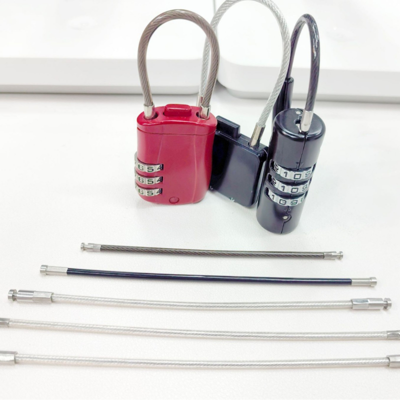 Koda slēdzene ar tērauda auklu no 304 nerūsējošā tērauda, dubultā vērpšana (daudzšķiedru), SIRO izkārtojums, labās puses griešanās, 50 kg izturība