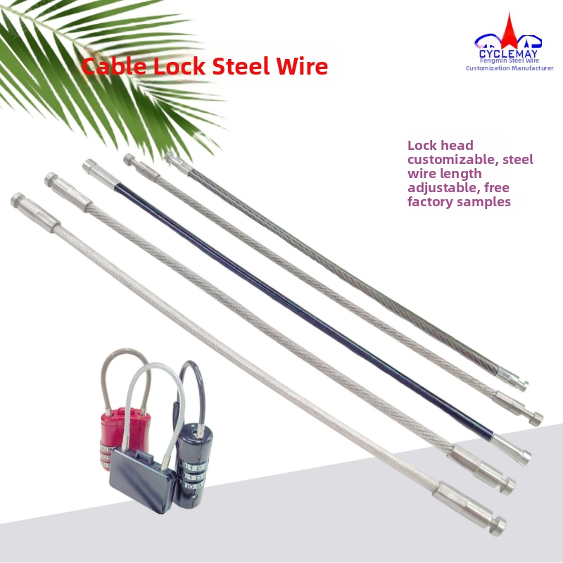 Koda slēdzene ar tērauda auklu no 304 nerūsējošā tērauda, dubultā vērpšana (daudzšķiedru), SIRO izkārtojums, labās puses griešanās, 50 kg izturība