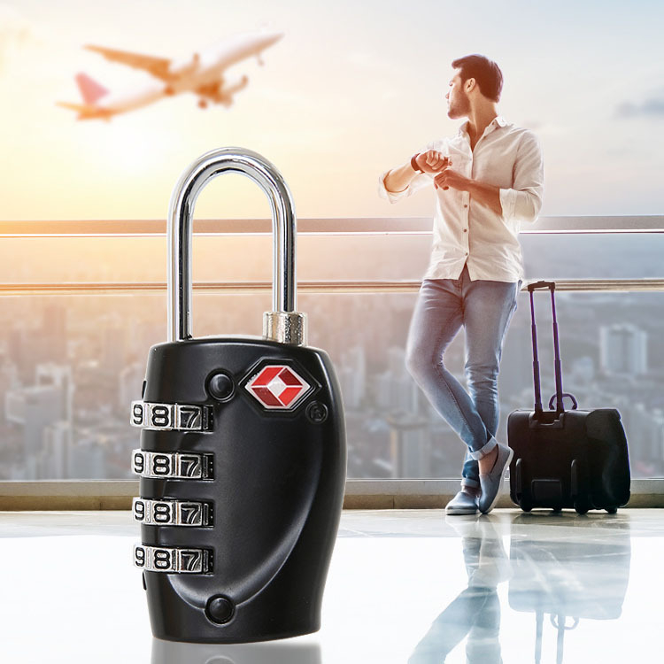 TSA jelszavas bőröndzár – anti-lopás zár a bőröndökhöz, korpusz: cink ötvözet/ABS, TSA330/TSA338