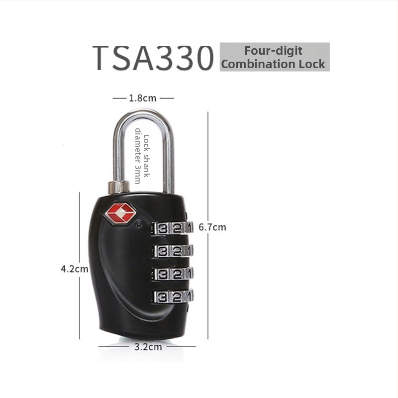 TSA paroles bagāžas slēdzene – pretzādzības slēdzene, korpuss no cinka sakausējuma/ABS, TSA330/TSA338
