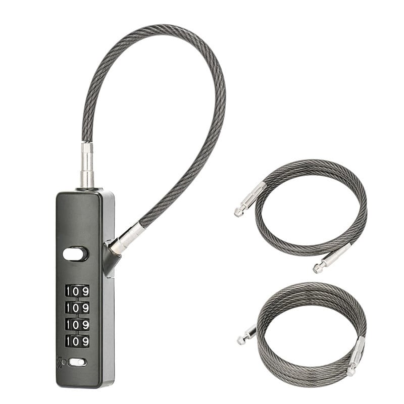 Mechanikus kódzár, zink ötvözet házzal, modell 904EC, táskákhoz, poggyászokhoz, kerékpárokhoz és sisakokhoz, 5 mm-es zárókar