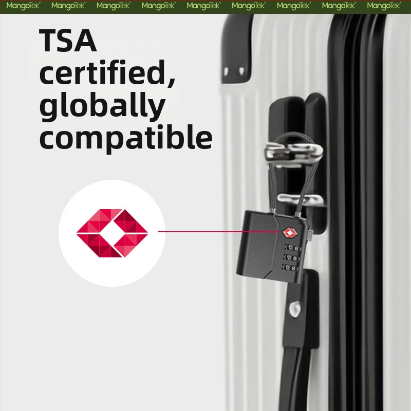 Rhk70 Zámok na batožinu kompatibilný s Apple AirTag — anti-lost, kombinovaný zámok na batožinu, telo oceľ+PC, batéria 60mAh, vydanie 2025