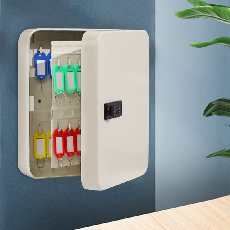 Cabinet metalic pentru chei montat pe perete, model 206 — pentru agenții imobiliari, exterior, formă dreptunghiulară, stil modern minimalist