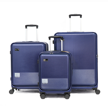 Set de bagaje din trei piese cu deschidere frontală și laterală, ABS+PC, lacăt TSA, strat de extensie, compartiment pentru laptop