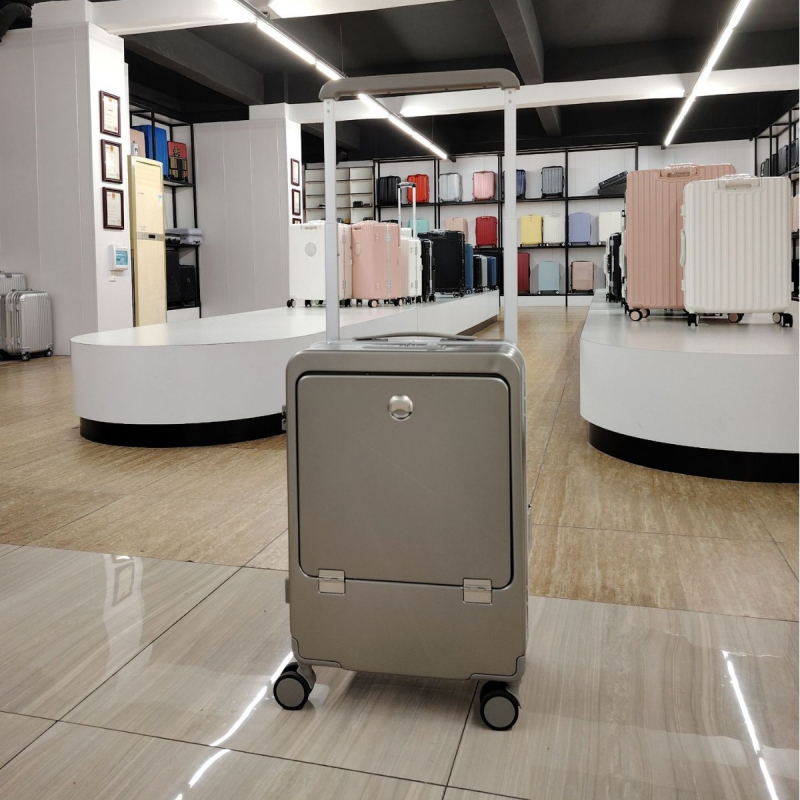 Putnički kovčeg s aluminijskim okvirom, PC kućište, USB priključak, TSA lozinka, univerzalni kotači – Jin Xiangmei