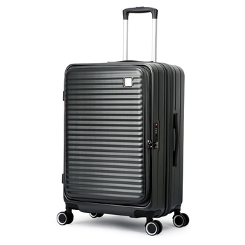 Valiză de cabină ABS+PC, Blocare cu cod TSA, fermoar extensibil, roți universale, deschidere frontală