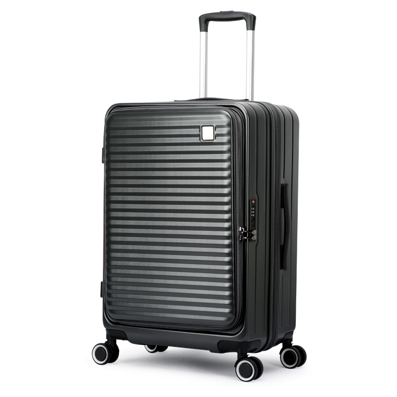 Valiză de cabină ABS+PC, Blocare cu cod TSA, fermoar extensibil, roți universale, deschidere frontală