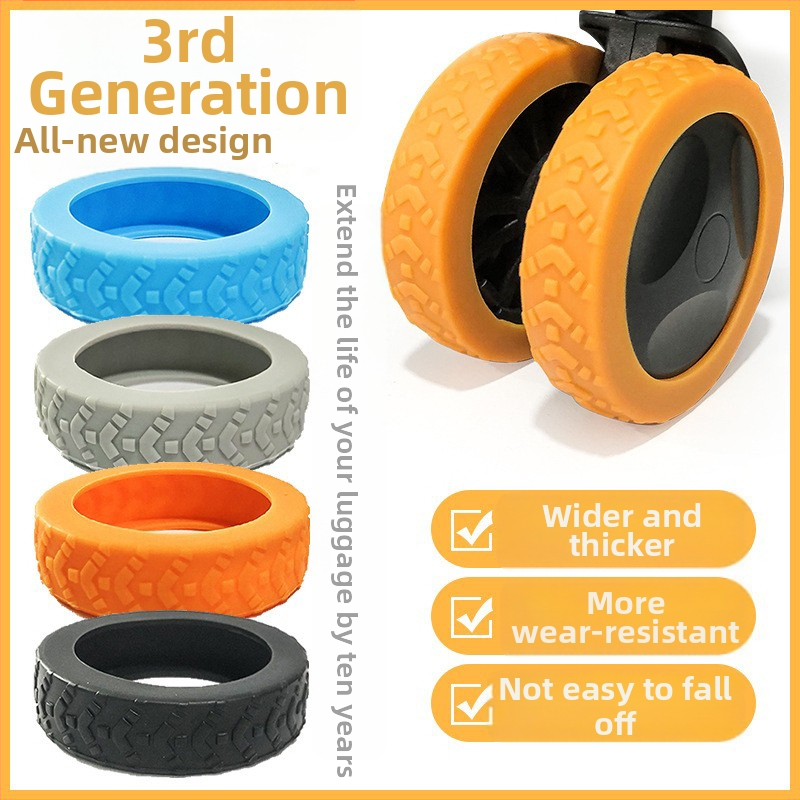 Mijiya Acoperire protectie pentru roata bagajelor, silicon, rezistent la uzură, roată silențioasă