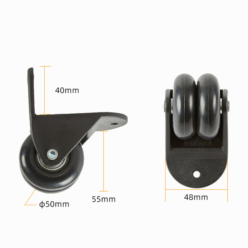 Roată direcțională cu două roți pentru bagaje și genți de cosmetică, silențioasă și rezistentă la uzură, din plastic, 0,13 kg