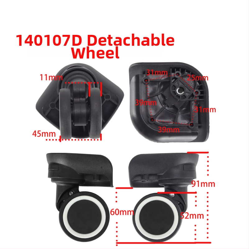 Pagasirattad — eemaldatavad, universaalsed; mudel 140107D, bränd Also Pavilion, materjal plastik/nylon, ülilihtsad, kulumiskindlad, löögisummutav