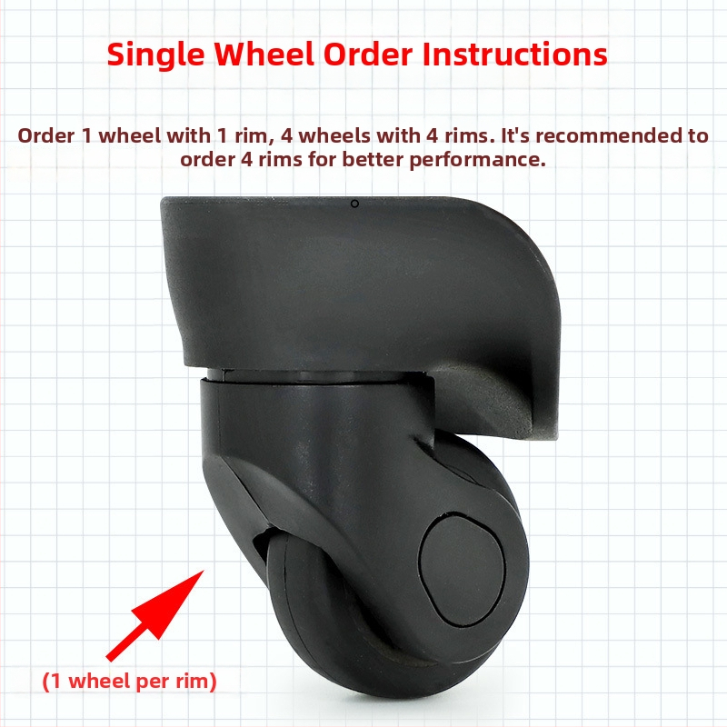 Universaalne kohvri ratta asendamine – kummist ratas koos vasest riistvaraga kottide jaoks