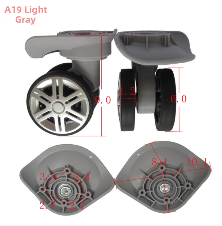 A19 Roți pentru bagaje cu două rânduri, Roată universală pivotantă, PP+PET, Traveler