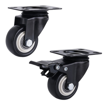Ding Cheng roată pivotantă din polipropilenă cu frână — bază plată, rezistentă la abraziune, flexibilă, netedă