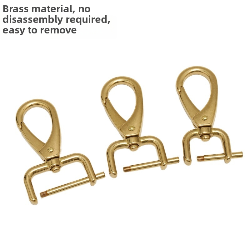 Mosadzová háčiková pracka na tašky – príslušenstvo pre batožinu, ručne vyrobené kožené doplnky, leto 2023