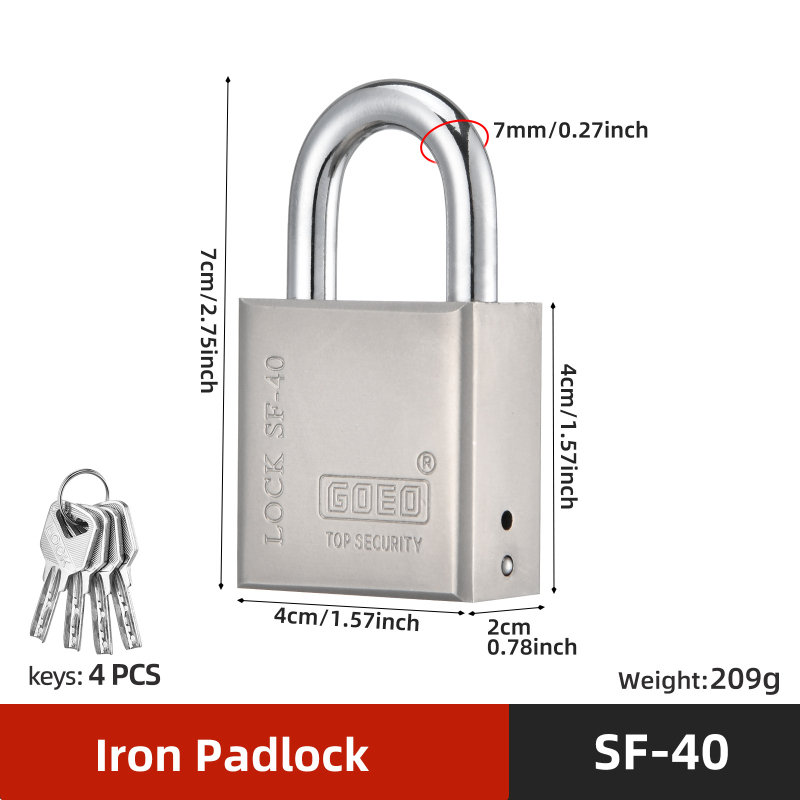 Slēdzene Type C, no dzelzs, zīmols Goeo, piemērots rūpnīcai, lielveikalam un mājām
