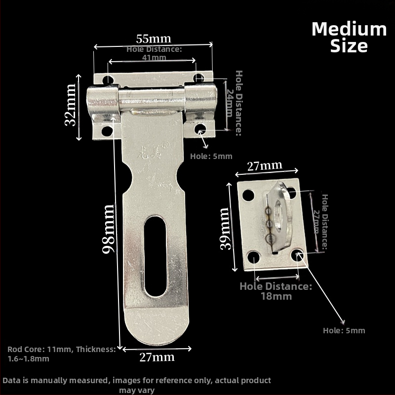 Horizontāla slēdzene no nerūsējoša tērauda, modelis 2,5 collas
