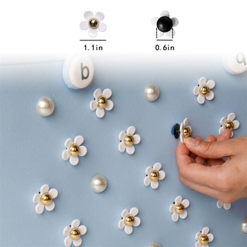 24 vnt. gėlių pakabukai pliažo krepšiams, rankinėms ir perlų krepšiams – ABS medžiaga | Bagažo priedai