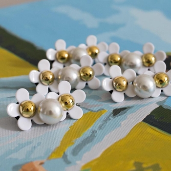 24 vnt. gėlių pakabukai pliažo krepšiams, rankinėms ir perlų krepšiams – ABS medžiaga | Bagažo priedai