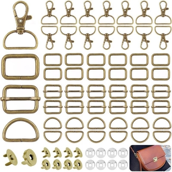 Krepšinių gamybos priedų rinkinys - 100 metalinių sagtelių portfeliui, ABS medžiaga, lagaminų aksesuarai