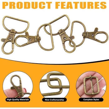 Krepšinių gamybos priedų rinkinys - 100 metalinių sagtelių portfeliui, ABS medžiaga, lagaminų aksesuarai