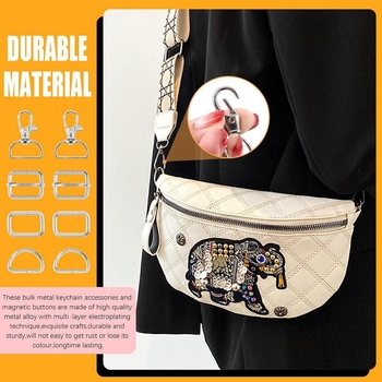 Krepšinių gamybos priedų rinkinys - 100 metalinių sagtelių portfeliui, ABS medžiaga, lagaminų aksesuarai