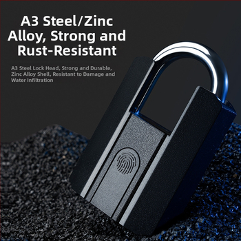 Електронно заключване с пръстов отпечатък, модел G916, водоустойчив дизайн, съхранява 50 отпечатъка, отключване над 10 000 пъти, време за сканиране под 2 секунди.